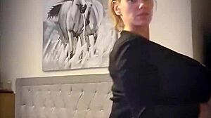 blonde milf strips slow teasing every ripped cloth off