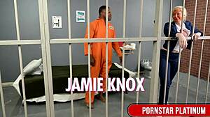 orange-faced leya falcon with fake tits and big ass casually hops on jamie knox's mocha monster cock riding raw and dirty