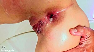 Skinny latina slut cries through 4vs1 gangbang anal deep balls deep creampie rough