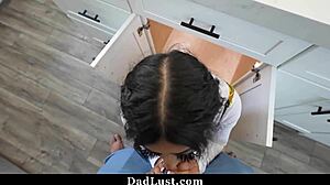 stepdaddy finally caves and tastes stepdaughter's sweet spot