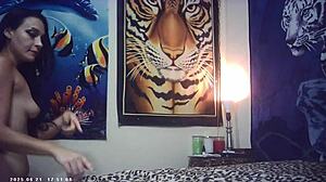 you watching this horny asian ride shaved pussy on cock backstage?