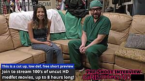 Aria nicole moans loud as doctor fucks her hairy pussy missionary then creampies in hospital