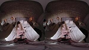 vr dark room hides shaved pussy blowjob secrets