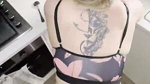 Step son rams mommy hard kitchen big ass natural tits wet pussy