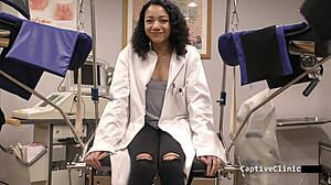 blindfolded latina yasmine woods spreads in latex gloves backstage humiliation