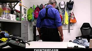 shoplifting teen thief punished with monster cock doggystyle in back office pov