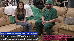 Aria nicole moans loud as doctor fucks her hairy pussy missionary then creampies in hospital