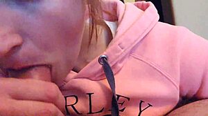 homemade redhead girlfriend deepthroats then takes my creampie orgasm