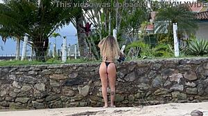 Black Couple Picks Up Beach Brunette Surfer for Wild Home Interracial Kissing and Fucking