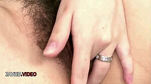 skinny japanese milf yuria kano teases hairy pussy with toys