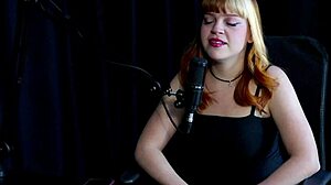 after vacation anxiety hit so she jumped on cam but freaked at his huge ass fetish and doll play - middy in sheer red