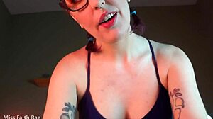 sweaty tattooed pigtail girl in yoga leggings licks armpits feet ass thong pov