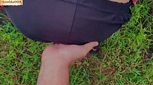 Indian Bhabhi's Tight Pussy Teased in Nylon Outdoors