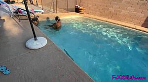 Thefoxxxlife delivers poolside blowjob pov in stunning 4k with big tits