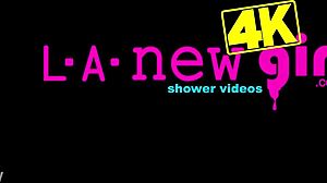 Sexy Latina Model Strips Down for Steamy Shower Photoshoot Session