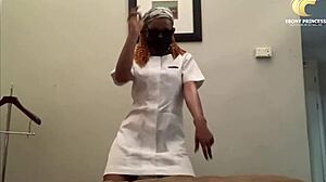 ebony nurse bangs interviewer for promotion