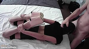 Watch this milf grabber blowjob and rough face fuck gagging compilation in nylons