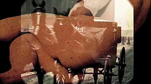 Old-Time Stocking Tease Leads to Vintage Hairy Pussy Fuck