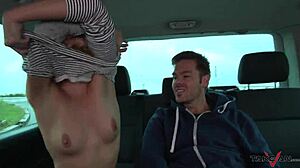 skinny student tricked into van fuck by stranger's monster cock