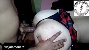 argentinian babe bends over for intense anal doggystyle dildo play