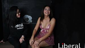 Petite girl, ready to suck cock in the gloryhole booth?