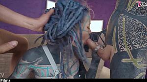 I'm heavy tattooed anuskatzz gaping ass in dap anal prolapse and swallow cum