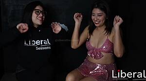 Petite girl, ready to suck cock in the gloryhole booth?