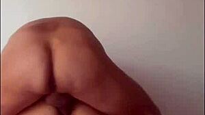 Woman bent over takes hard doggystyle thrusts in slow motion