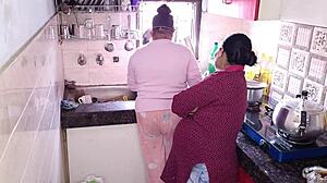 Stepsisters Kajal Promila Hardcore Kitchen Fuck Stepbrother