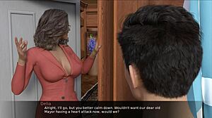 milf and her friend take turns on huge cock in game