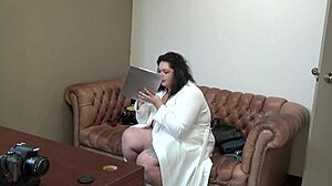 mia marks' college casting interview on the sofa
