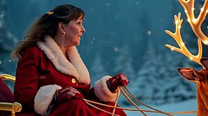 Granny carmen claus spreads wide for close up elfy dildo fucking her fat pussy hardcore