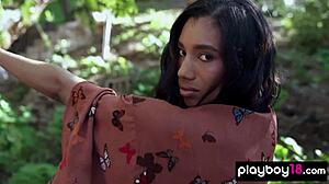 Hot Ebony Brookliyn Wren Shows Off Huge Natural Boobs Outdoor Stripping Downblouse!