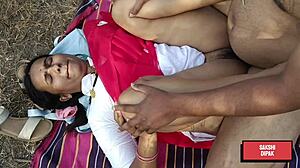 Indian Horny Couple Passionately Fucks Outdoor in Forest with Dirty Talk