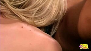 X-ray glasses make blonde and brunette lesbos finger wet pussies