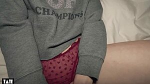 fit redhead babe spreads tight pussy outdoors for huge public load on bubble butt