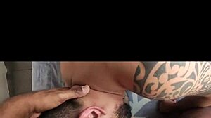black stud licks petite white girl's armpits before rough oral domination