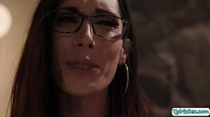 trans melanie brooks deepthroats then bareback fucks guy hard 😈🍆