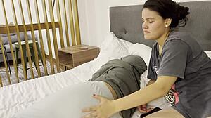 the nanny fingers my tight pussy while wife works late