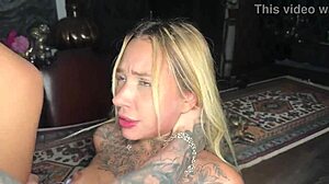 choking on deepthroat while petite 18yo latina blonde takes rough reverse cowgirl pounding