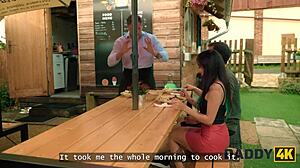 Daddy4K: Stepdaddy Delivers Rough Doggystyle Pounding to Son's Shaved Girlfriend