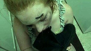 Tears of Joy: Degraded Redhead Slave Gulps Cum from Master's Boot