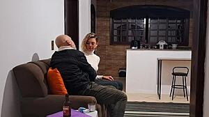 brunette skips rent payment by riding collector's cock missionary after footjob and wet pussy lick