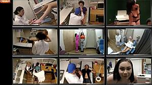 CHANNY CROSSFIRE'S NURSE GLOVES SPREAD SHAVED PUSSY WIDE IN HOSPITAL PHYSICAL FETISH!