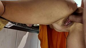 in the kitchen stepmom bends over for stepson creampie impregnation deep