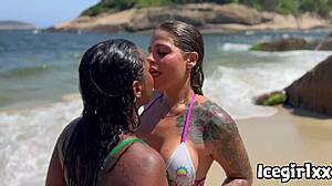 wanna join this hidden beach party with busty latinas and blondes getting frisky?