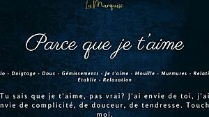 French babe whispers je taime while fingering to sensual orgasm