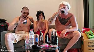 asian teacher takes double penetration in wild threesome?