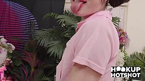 90-pound babe, ready for bryan gozzling's extreme face fuck and domination?