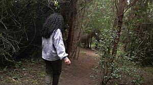 Girlfriend Cheats with BBC Creampie in Woods Doggystyle Ride